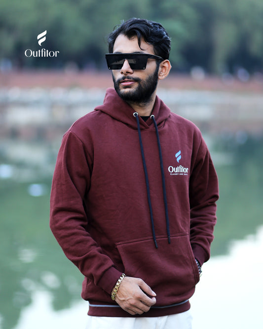 Mens Premium Solid Hoodie - Maroon